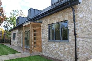 Oak porch finish on South Cambridgeshire new build